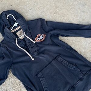 Hollister Navy Hoodie with Logo Patch